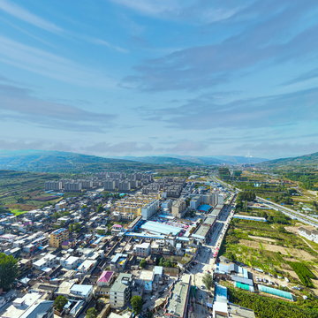 天水市麦积区甘泉镇高空全景图