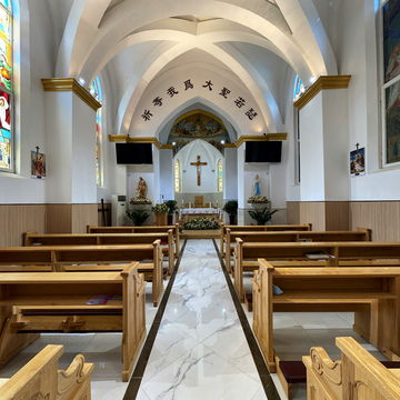 济南陈家楼天主堂室内全景