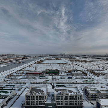 天津生态城-产业园雪景航拍VR