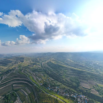 通渭县寺子川乡谢黄村全景