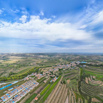 通渭县华家岭镇老站村全景图