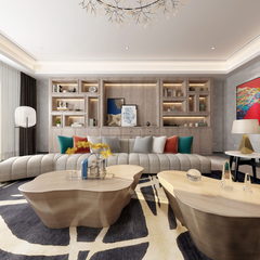 后现代风格别墅客客厅1