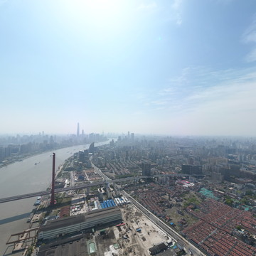 20230409杨浦滨江大桥东段300米上空