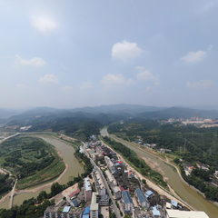 岩前镇镇区全景180m