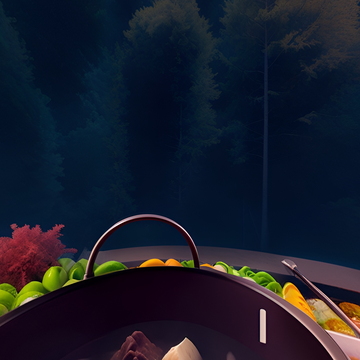 森林火锅美食全景