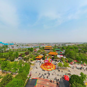 航拍菏泽曹州牡丹园