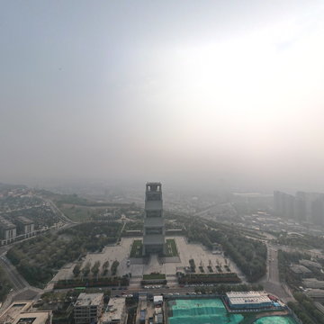 航天新城地标揽月阁航拍