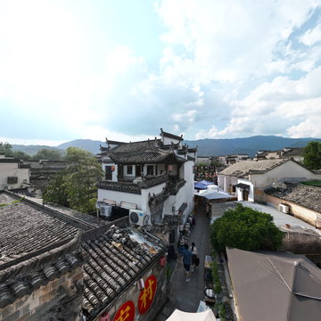 宏村入口，中心池塘，祠堂内部，村东南角