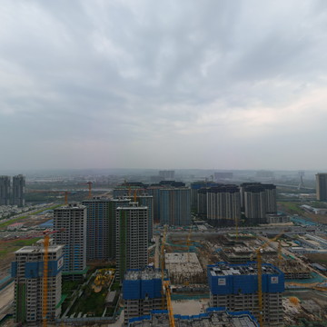 航拍绿都凤启开元4月份项目进度