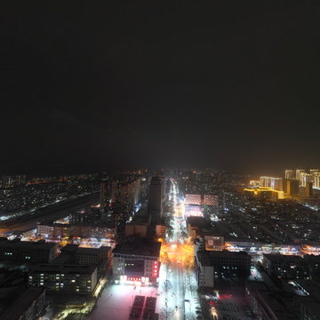 雪中夜晚-承德县