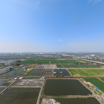 堰桥堰北鱼塘全景图20250401