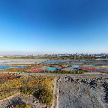 张掖黑河新城大桥旁