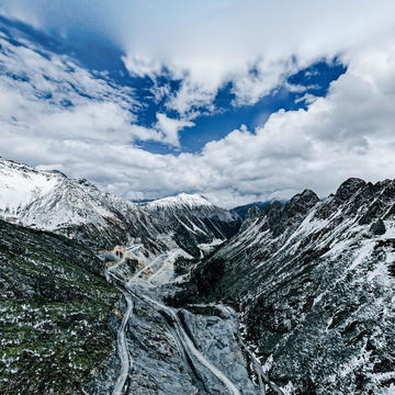 霍迭喀垭口航拍全景