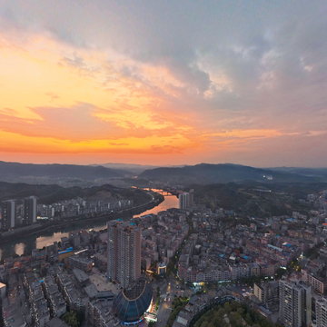 永兴县晚霞全景图