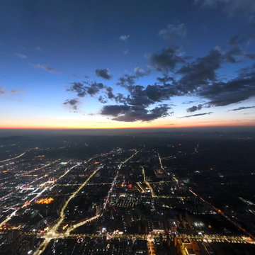 山西晋城日落后夜景