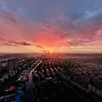 前甸雨后夕阳与彩虹