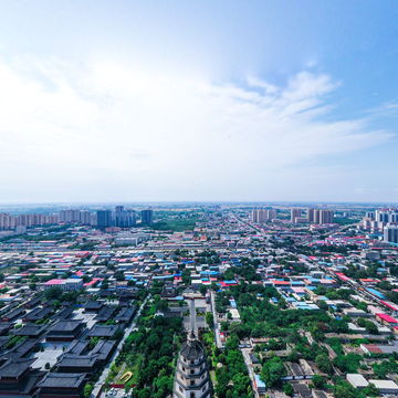 定州市全景鸟瞰图