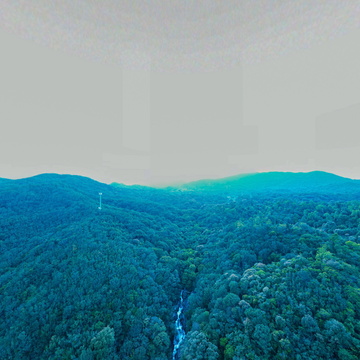 马峦山瀑布全景（高空）