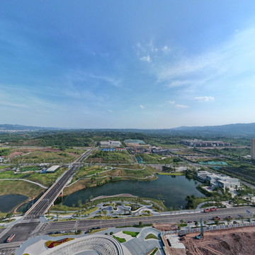 西部（重庆）科学城城市中心全景（对外合作交流中心上方）
