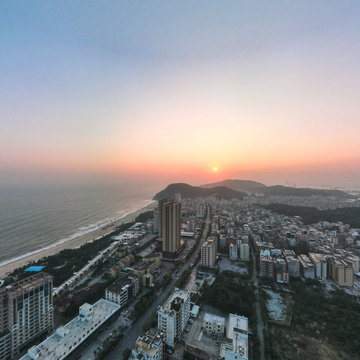 夕阳西下大角湾海滨公园