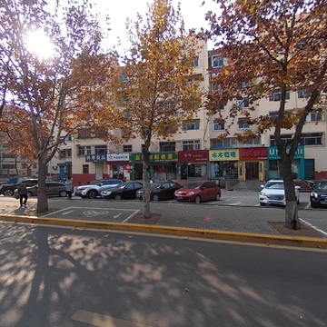 绿化带球机照射路沿内斜向车位