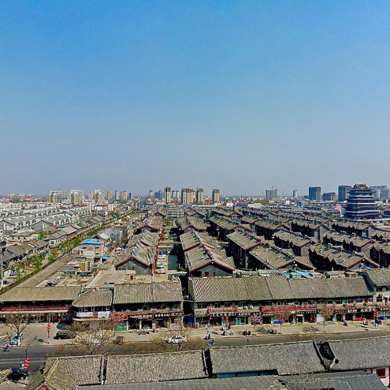 航拍水浒景区狮子楼旅游区