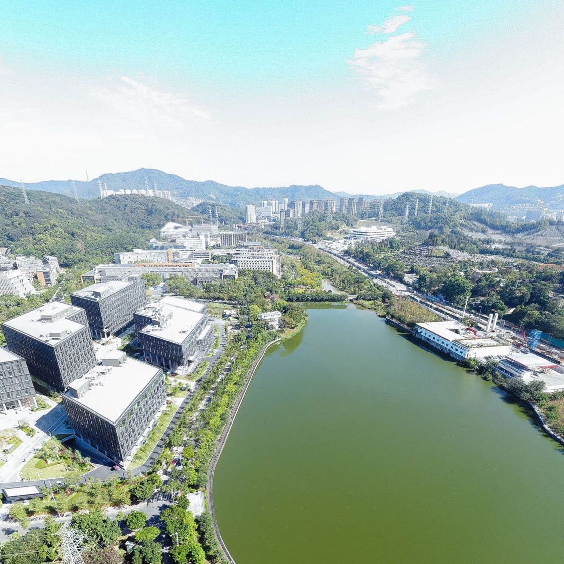 航拍广州大观湿地公园